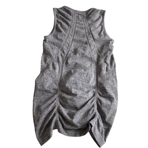 Athleta Heathered Gray Ruched Workout Tank with Ribbed Detail Sz XS Workout Yoga - Picture 5 of 8